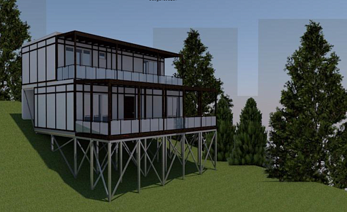 Индивидуальный двухэтажный жилой дом по адресу: Краснодарский край г. Сочи, Центральный район, С/Т «Дружба». Общая площадь - 113,26 м2. Сдан 10.2018   